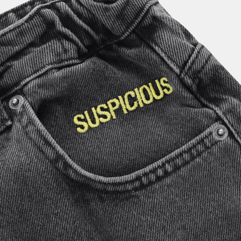 Pre Spring Drop / Wide Leg Denim - Black & Yellow