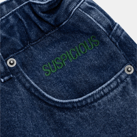 Pre Spring Drop / Wide Leg Denim - Dark Blue & Green