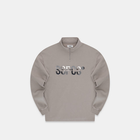 The Plaid Half-Zip Crewneck - Mocha