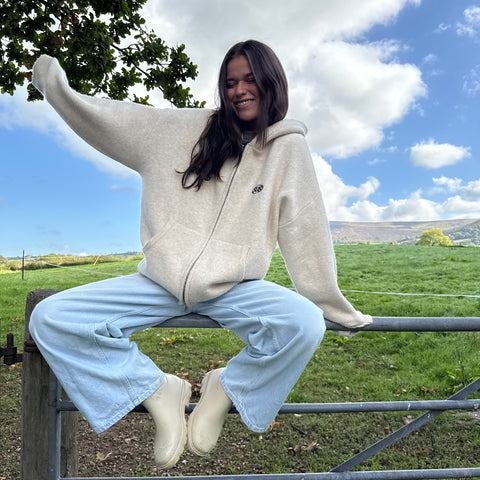 Fall / Backmark Knitted Zipped Hoodie - Dune