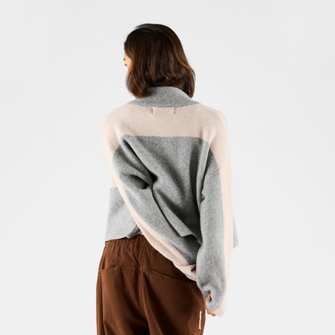 Women Drop / Val W Loose Knit Zip Up - Heather