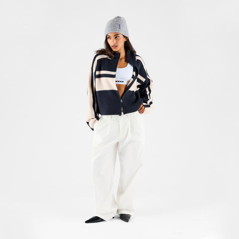 Women Drop / Val W Loose Knit Zip Up - Nightfall
