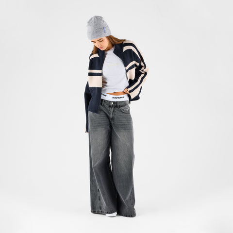 Women Drop / Val W Loose Knit Zip Up - Nightfall