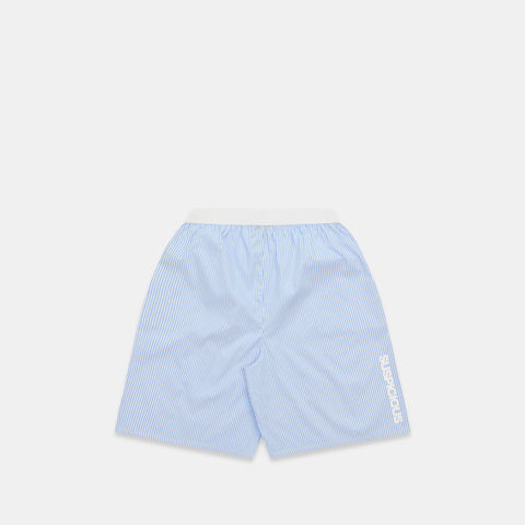 Spring 1 / Vertified Striped Cotton Shorts - Blue