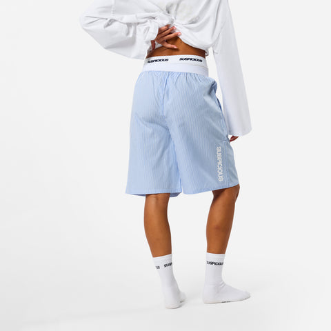 Spring 1 / Vertified Striped Cotton Shorts - Blue