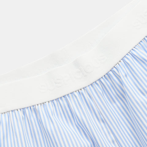 Spring 1 / Vertified Striped Cotton Shorts - Blue