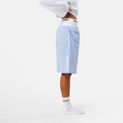 Spring 1 / Vertified Striped Cotton Shorts - Blue
