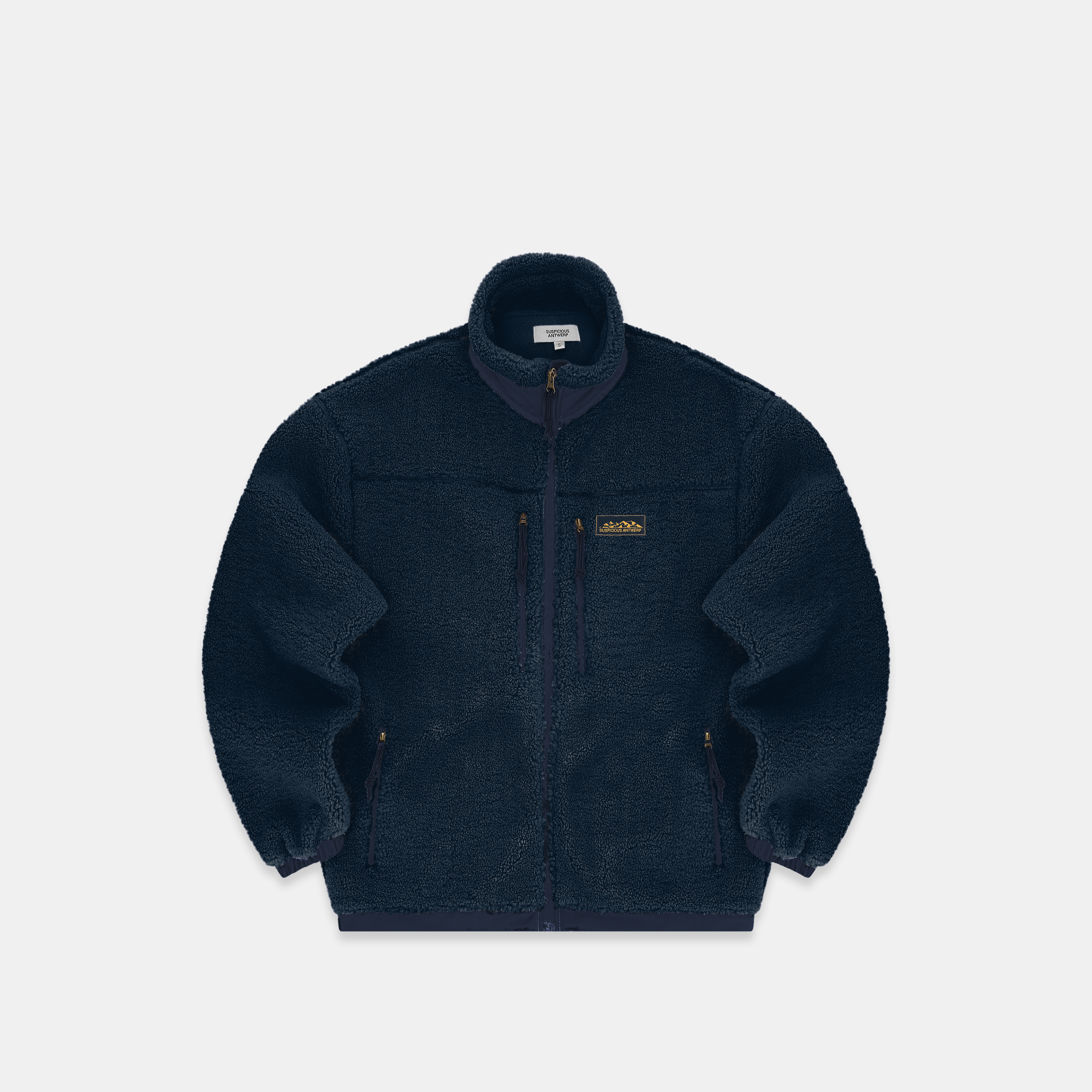 The Landscape Sherpa Jacket Navy Suspicious Antwerp