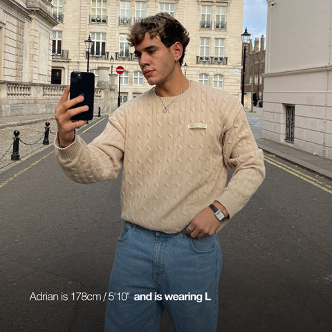 The Cable Pattern Knitted Sweat - Dune