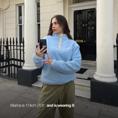 The Smiley Polar Half Snap - Baby Blue