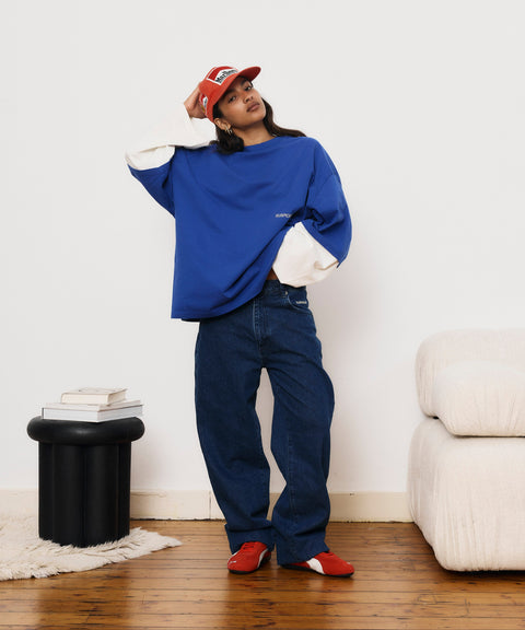 Wide Leg Denim - Dark Blue