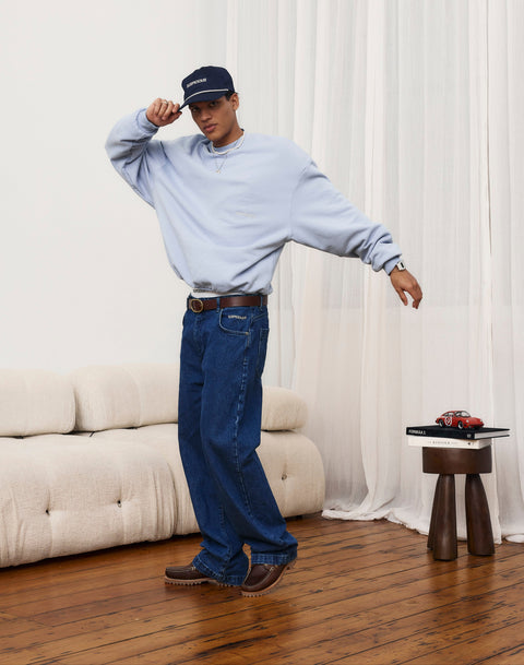 Wide Leg Denim - Dark Blue