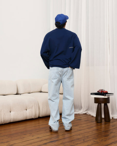 Wide Leg Denim - Bleached