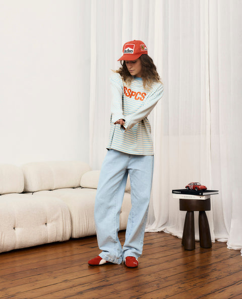 Wide Leg Denim - Bleached