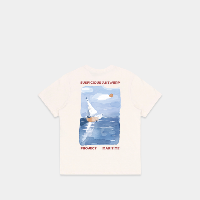 (Project Maritime) The Blue Water Scenery Tee - Natural