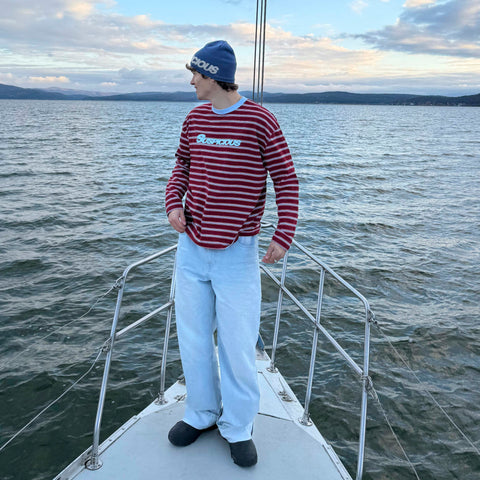 Winter3 / Flow Striped Longsleeve - Red & Blue