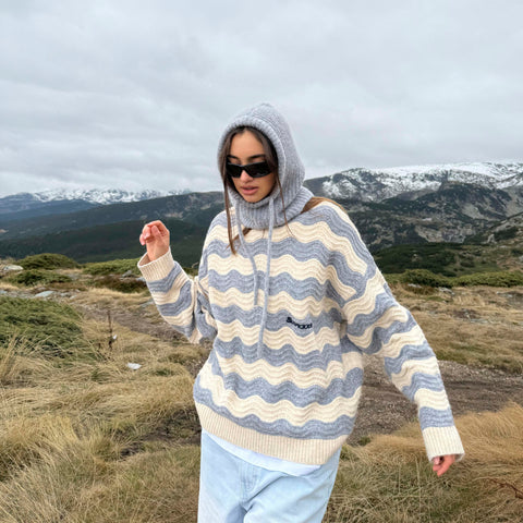 Winter3 / Essentials Knitted Wavy Sweat - Dune