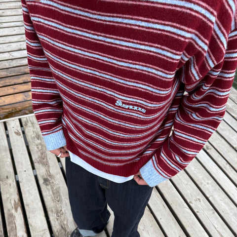 Winter3 / Striped Knitted Sweat - Red & Blue