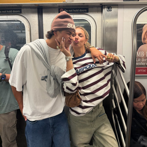 Winter1 / Striped Longsleeve - Natural & Red