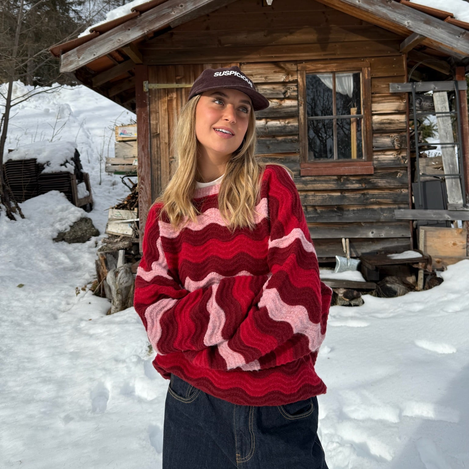 Essentials Knitted Wavy Sweat - RedPink – Suspicious Antwerp