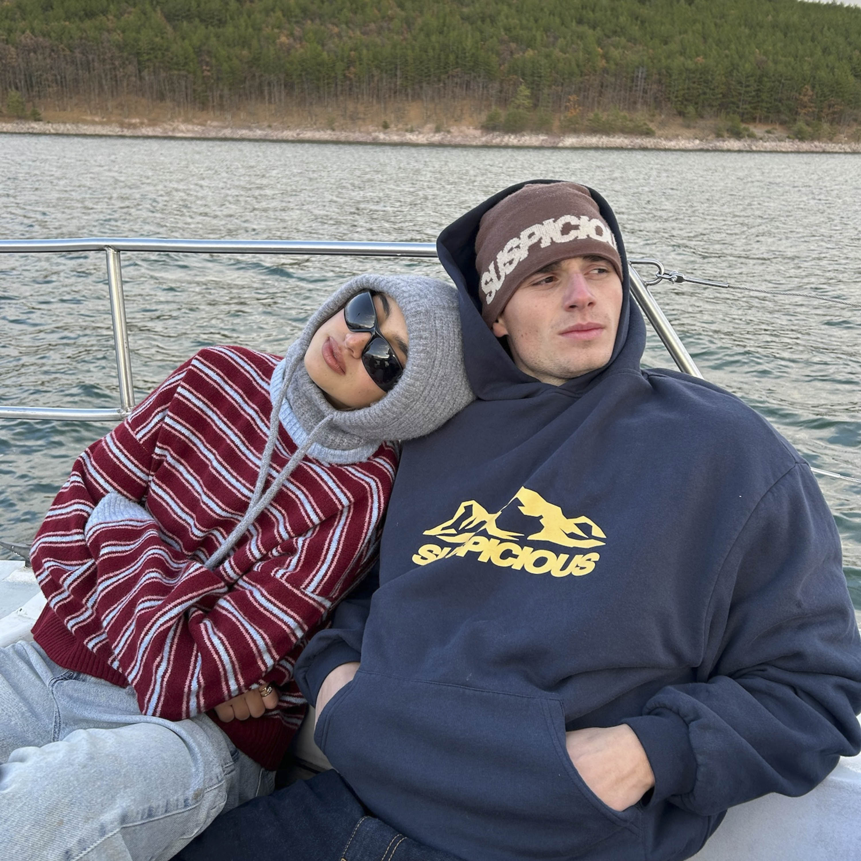 Striped Knitted Sweat - Red & Blue – Suspicious Antwerp