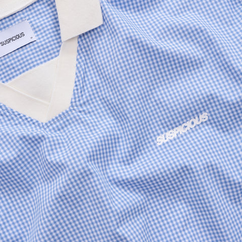 Boat / Check Polo Shirt - Light Blue