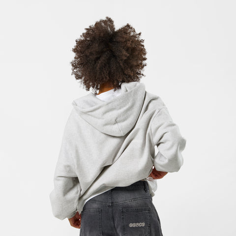 Off Season / Badge Line Up Zip-Up Hoodie - Ash