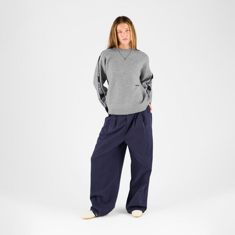 Winter 1 / Band Knitted Sweat - Heather Grey