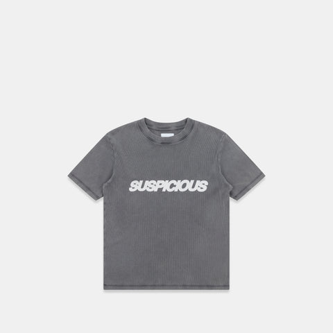 Leopard / Base Rib Tee - Washed Charcoal