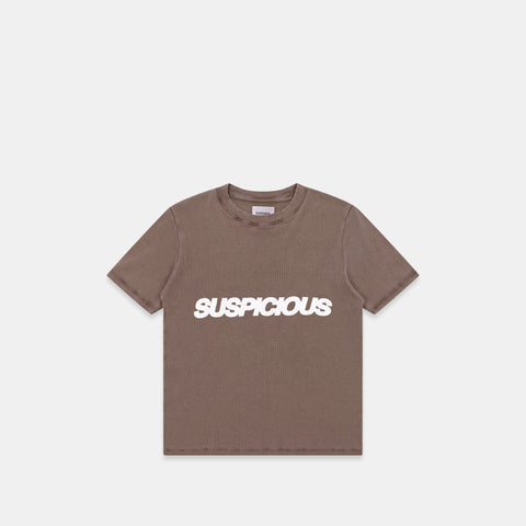 Leopard / Base Rib Tee - Washed Espresso
