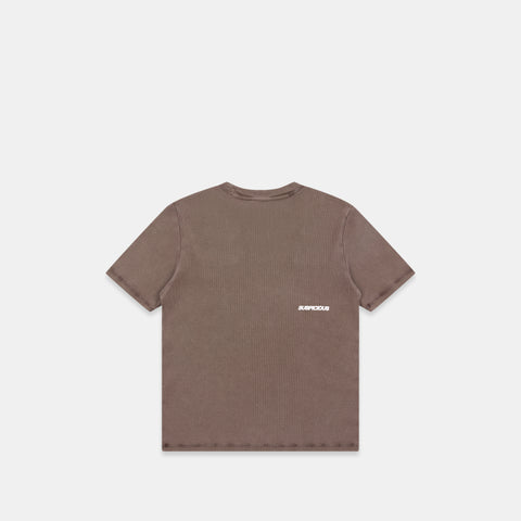 Leopard / Base Rib Tee - Washed Espresso
