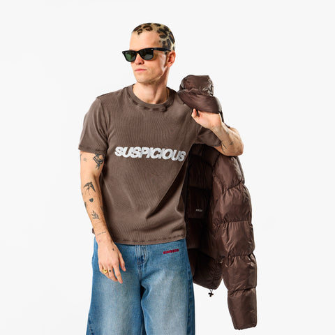 Leopard / Base Rib Tee - Washed Espresso