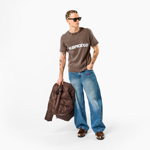 Leopard / Base Rib Tee - Washed Espresso