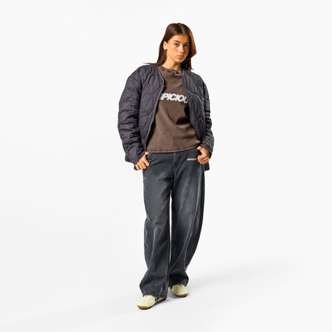 Leopard / Base Rib Tee - Washed Espresso