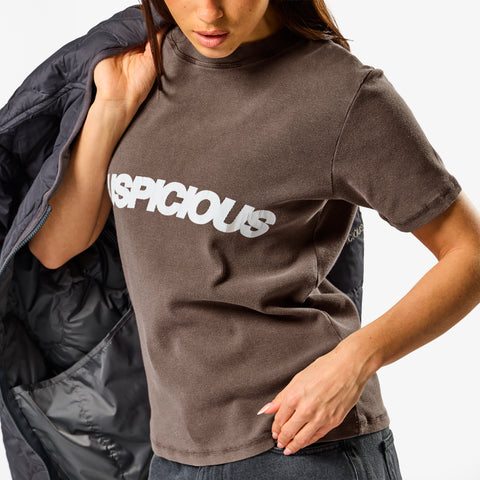 Leopard / Base Rib Tee - Washed Espresso