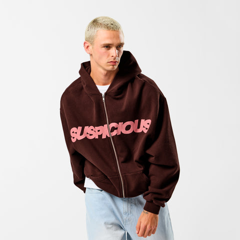 Camo / Base Zip-Up Hoodie - Burnt Mahogany
