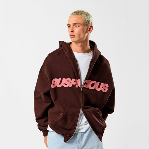 Camo / Base Zip-Up Hoodie - Burnt Mahogany