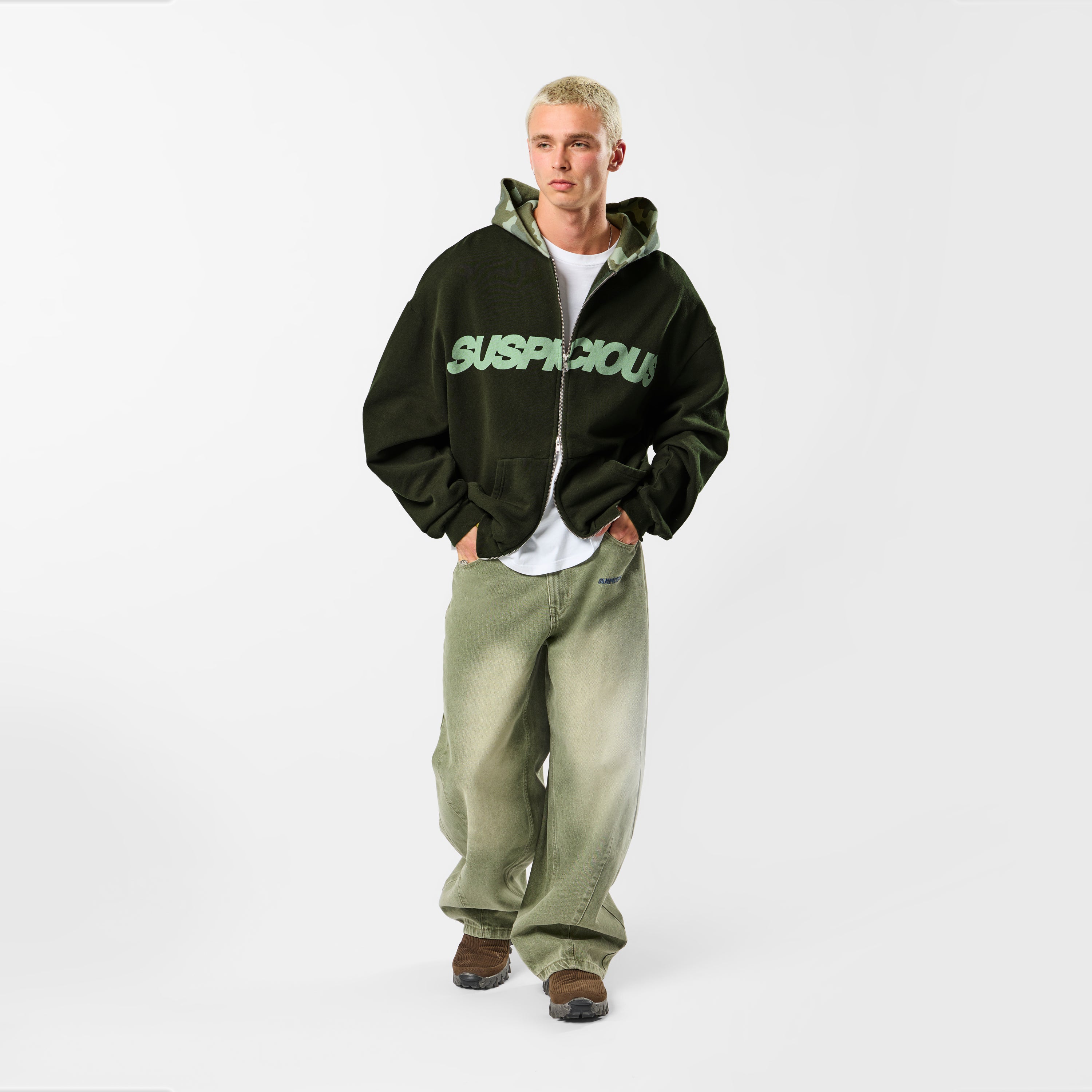 トップス MAZZ black/green camo zipped hoodie Kombat Spec-Ops Zipped Hoodie BTP Black Camo - Free Delivery