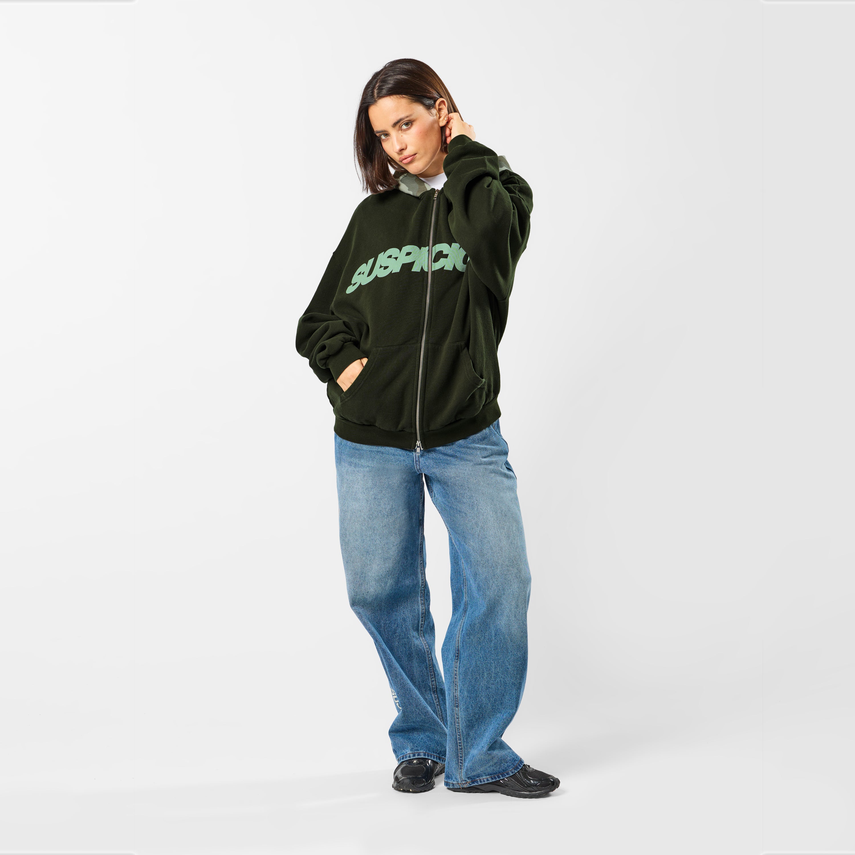 トップス MAZZ black/green camo zipped hoodie Kombat Spec-Ops Zipped Hoodie BTP Black Camo - Free Delivery