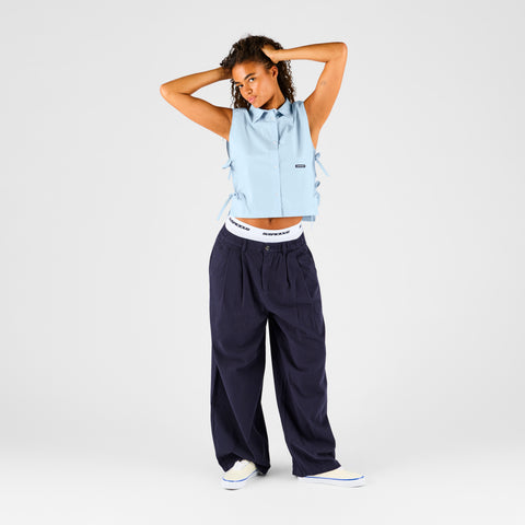 Basics / Basic W Bow Tabard Shirt - Celestial Blue