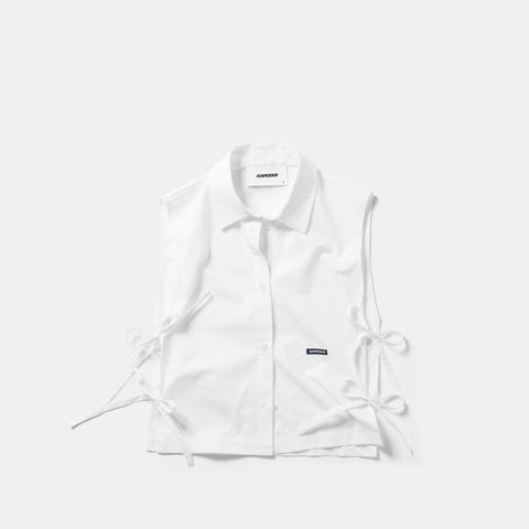Basics / Basic W Bow Tabard Shirt - White