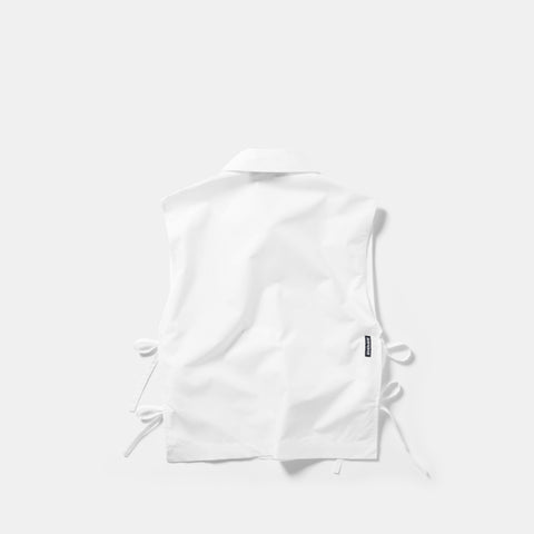 Basics / Basic W Bow Tabard Shirt - White
