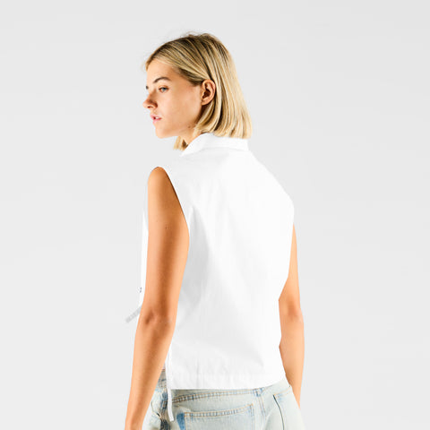 Basics / Basic W Bow Tabard Shirt - White