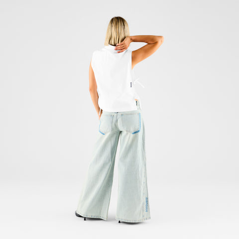Basics / Basic W Bow Tabard Shirt - White
