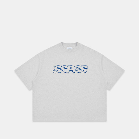 Summer Stripes / Blue Layered SSPCS Applique Tee - Ash
