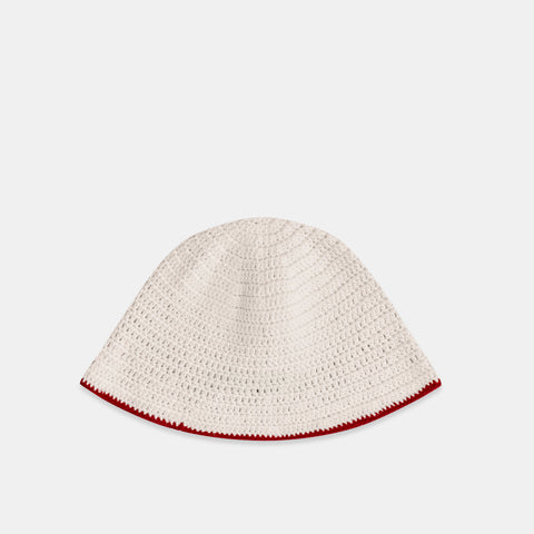 Boat / Border Crochet Hat - Natural
