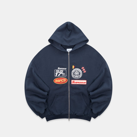 Off Season / Badge Line Up Zip-Up Hoodie - Nightfall