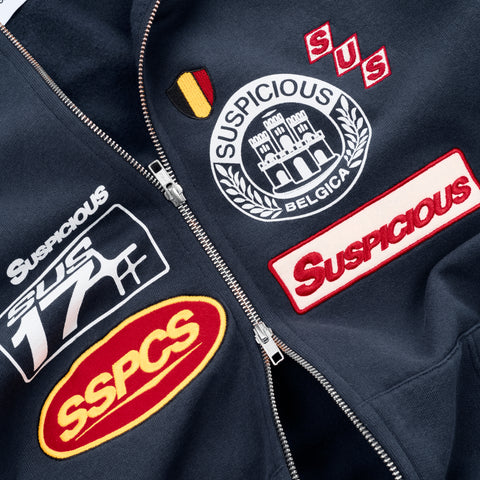 Off Season / Badge Line Up Zip-Up Hoodie - Nightfall