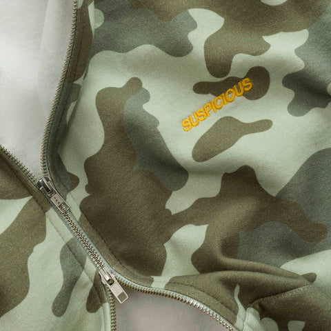 Camo / Essentials Zip-Up Hoodie - Green Camo