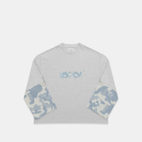 Camo / Glacier Camo Layered Longsleeve - Neutral Heather